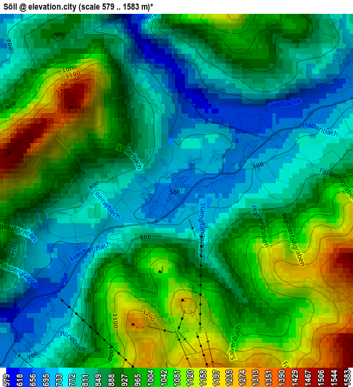 Söll elevation map