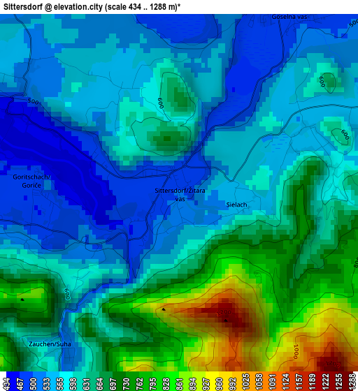 Sittersdorf elevation map