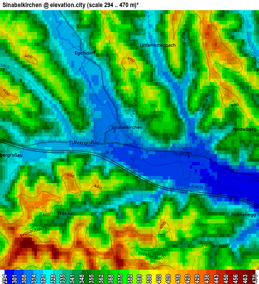 Sinabelkirchen elevation map