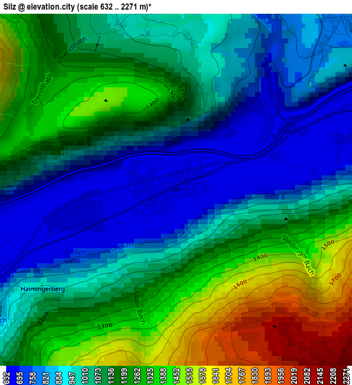 Silz elevation map