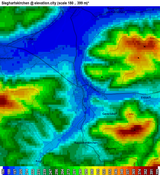 Sieghartskirchen elevation map