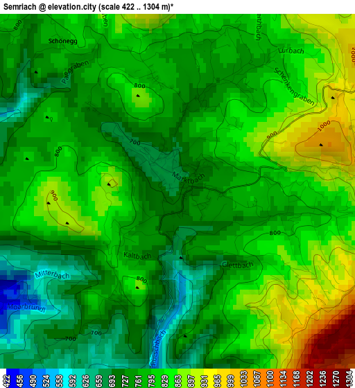 Semriach elevation map