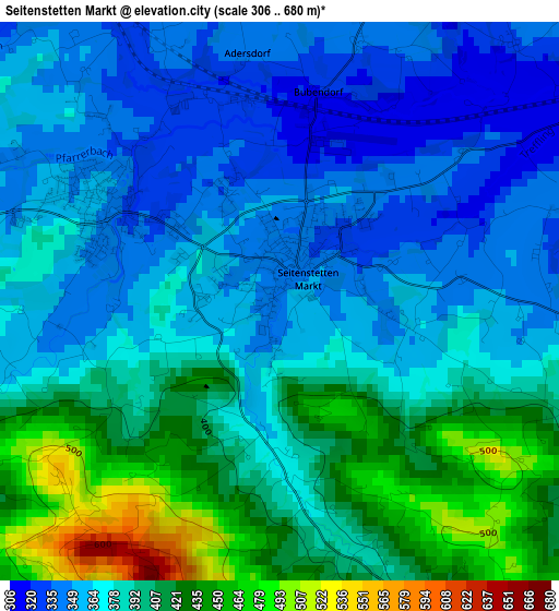Seitenstetten Markt elevation map