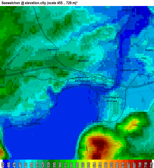 Seewalchen elevation map
