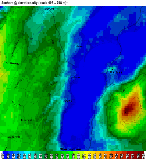 Seeham elevation map