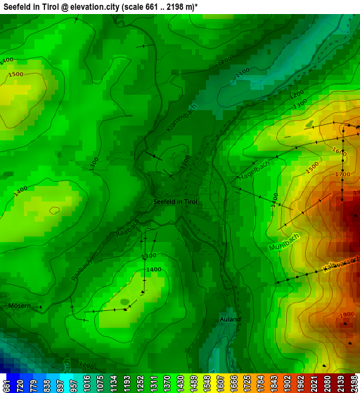 Seefeld in Tirol elevation map