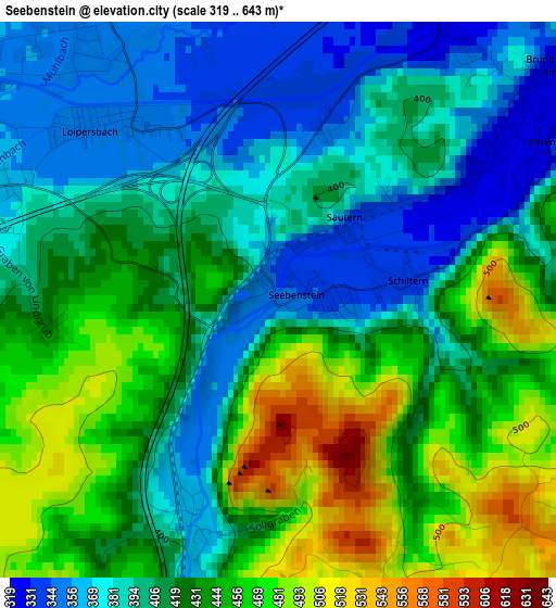 Seebenstein elevation map