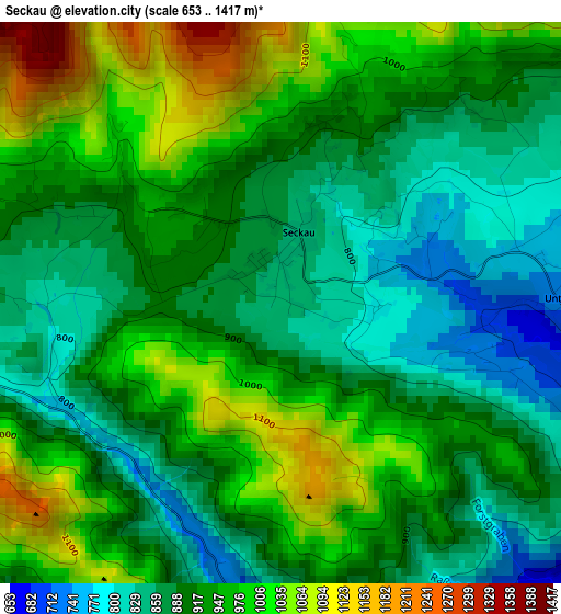 Seckau elevation map