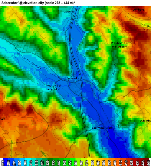 Sebersdorf elevation map