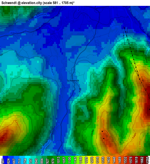 Schwendt elevation map