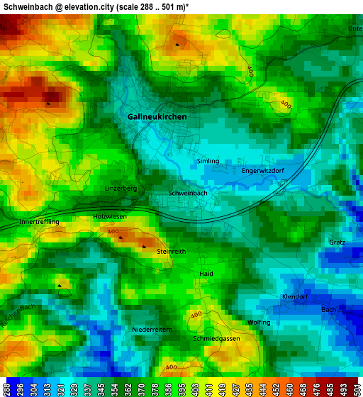 Schweinbach elevation map