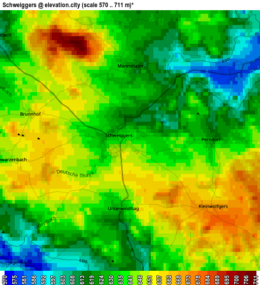 Schweiggers elevation map