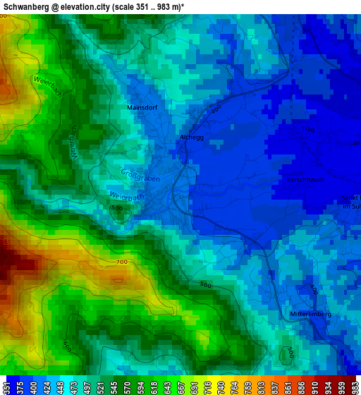 Schwanberg elevation map