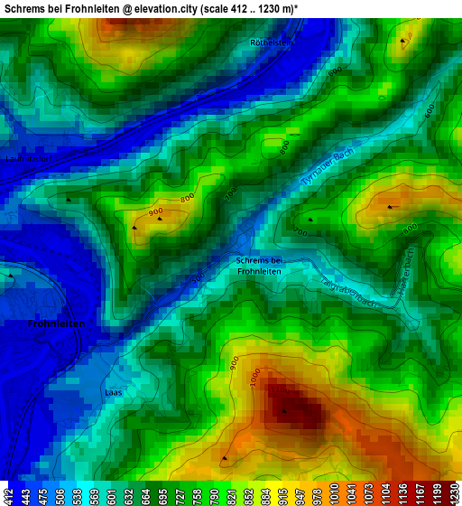 Schrems bei Frohnleiten elevation map