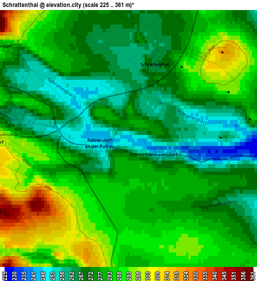 Schrattenthal elevation map