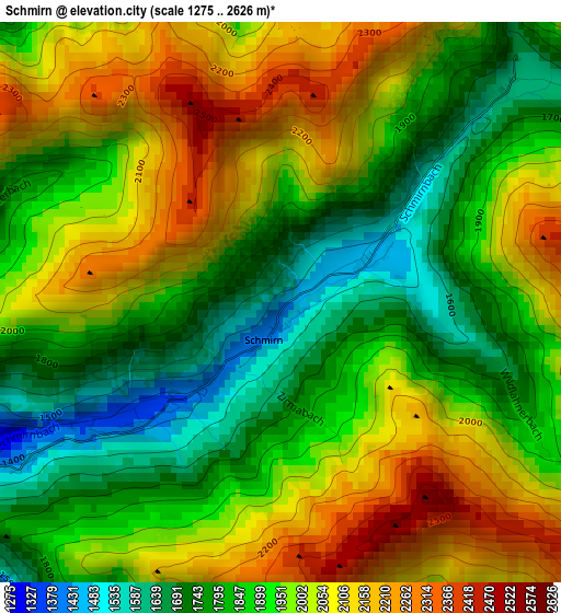 Schmirn elevation map