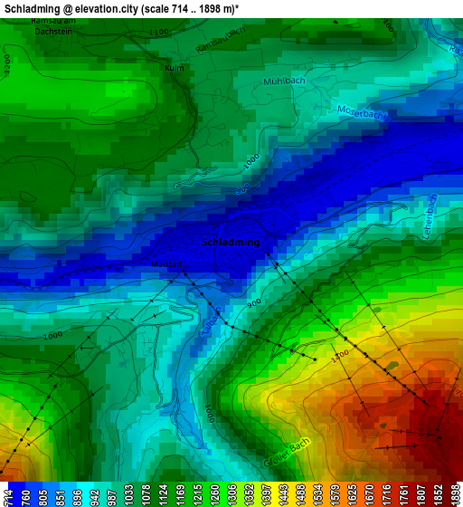 Schladming elevation map