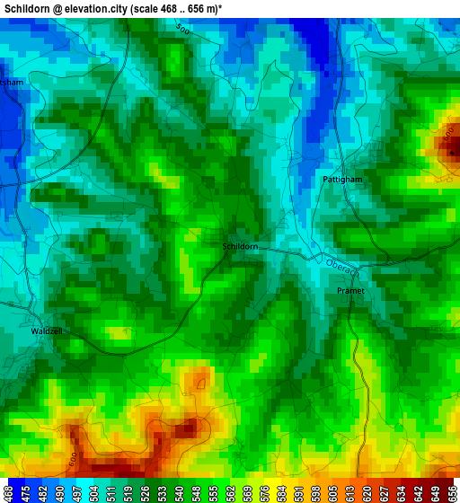 Schildorn elevation map