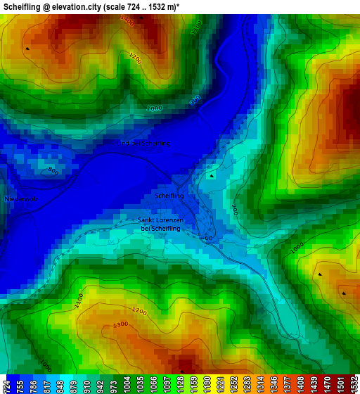 Scheifling elevation map