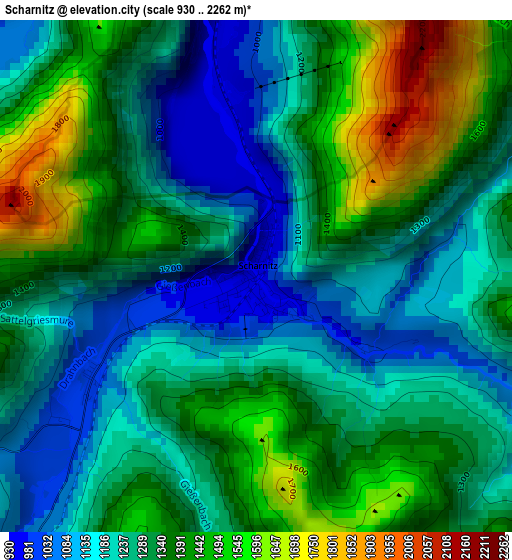 Scharnitz elevation map