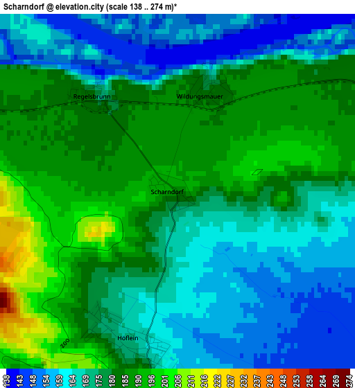 Scharndorf elevation map