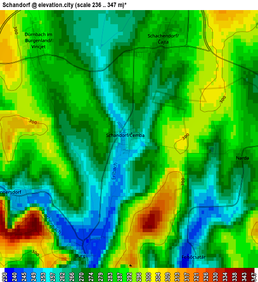 Schandorf elevation map