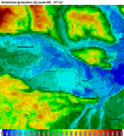 Schalchham elevation map