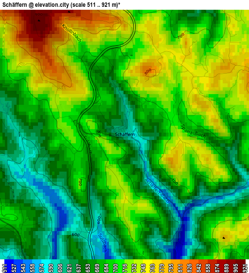 Schäffern elevation map