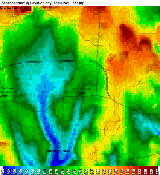 Schachendorf elevation map