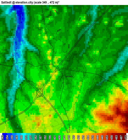 Sattledt elevation map