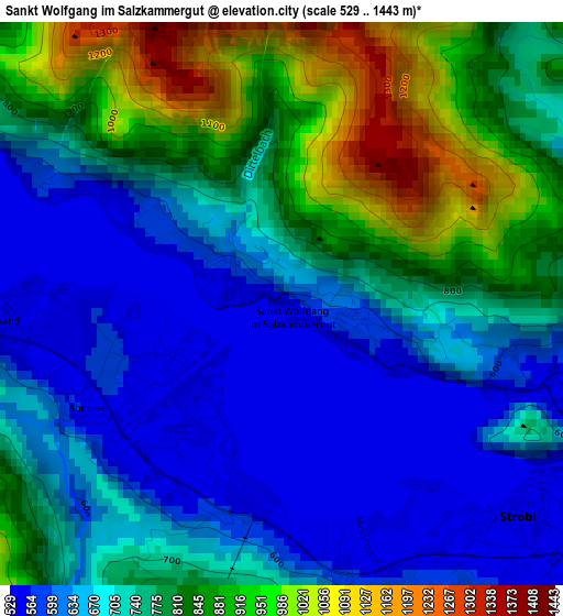 Sankt Wolfgang im Salzkammergut elevation map