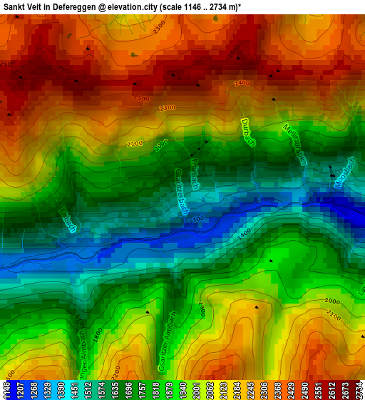 Sankt Veit in Defereggen elevation map