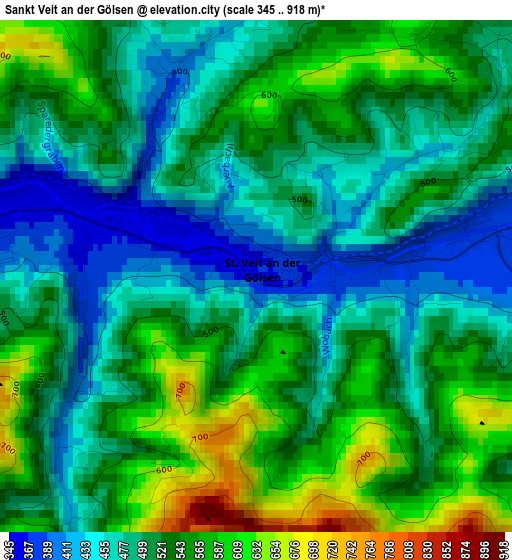 Sankt Veit an der Gölsen elevation map
