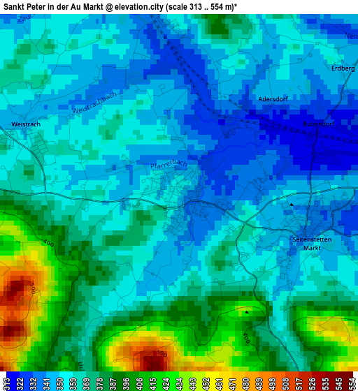 Sankt Peter in der Au Markt elevation map