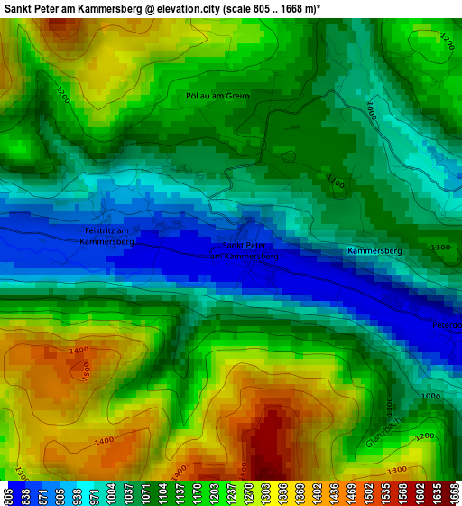 Sankt Peter am Kammersberg elevation map