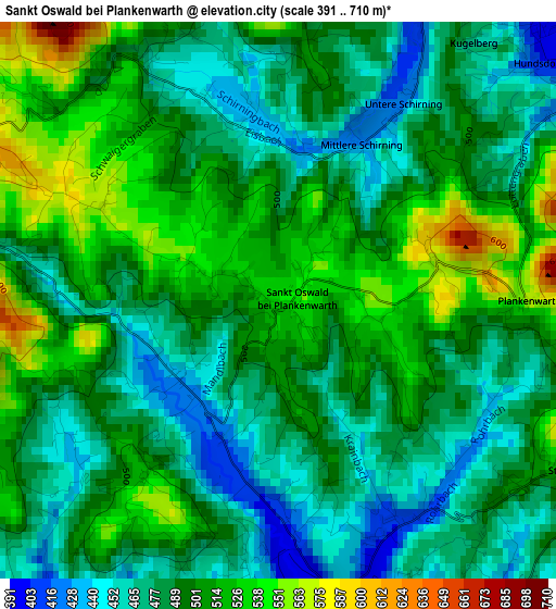 Sankt Oswald bei Plankenwarth elevation map