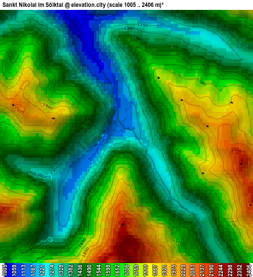 Sankt Nikolai im Sölktal elevation map