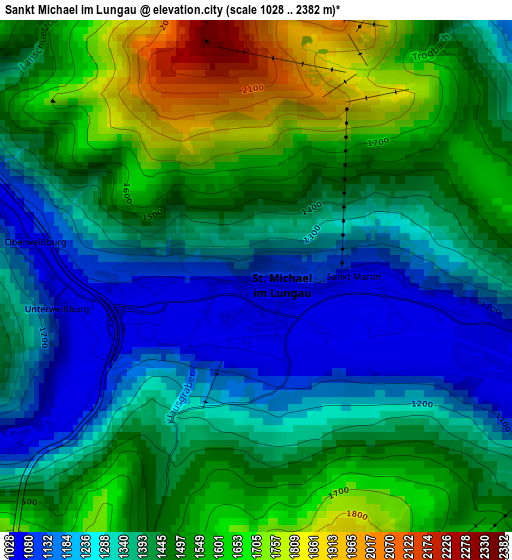 Sankt Michael im Lungau elevation map