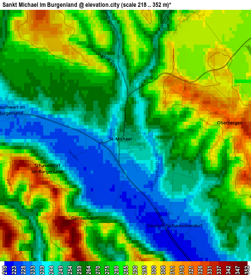 Sankt Michael im Burgenland elevation map