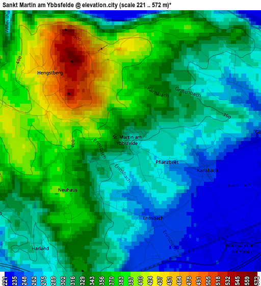 Sankt Martin am Ybbsfelde elevation map