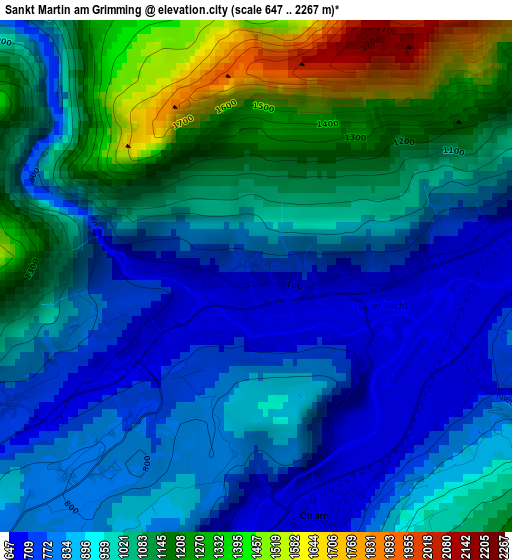 Sankt Martin am Grimming elevation map