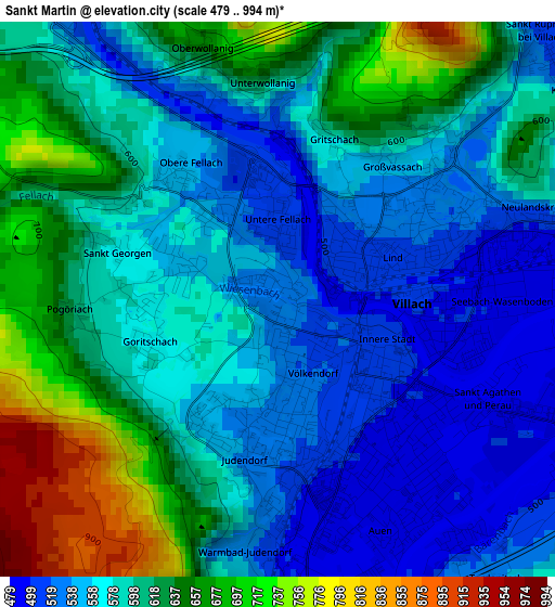 Sankt Martin elevation map