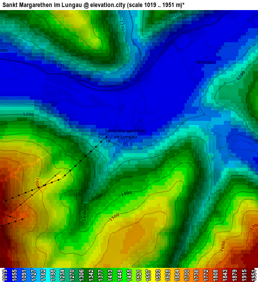 Sankt Margarethen im Lungau elevation map