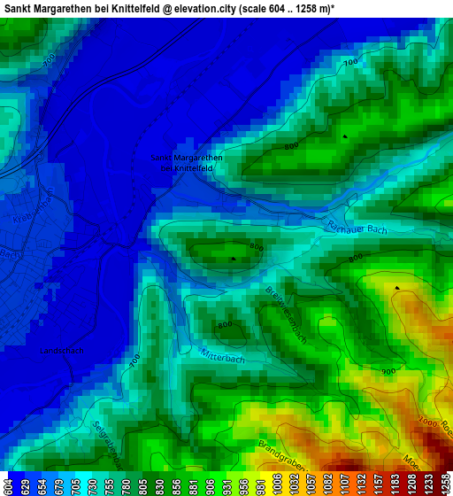 Sankt Margarethen bei Knittelfeld elevation map