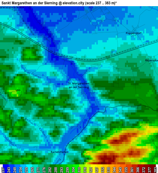 Sankt Margarethen an der Sierning elevation map