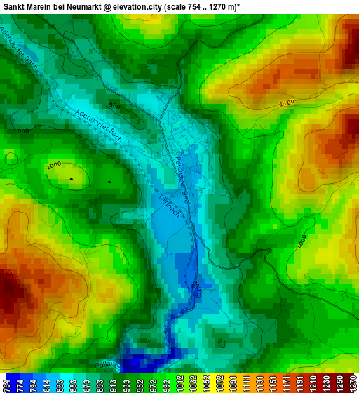 Sankt Marein bei Neumarkt elevation map