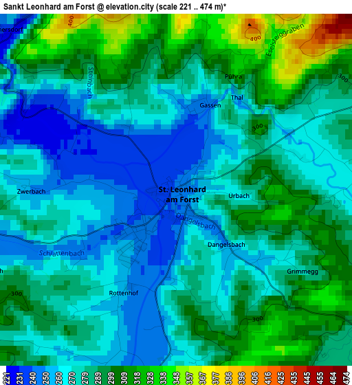 Sankt Leonhard am Forst elevation map