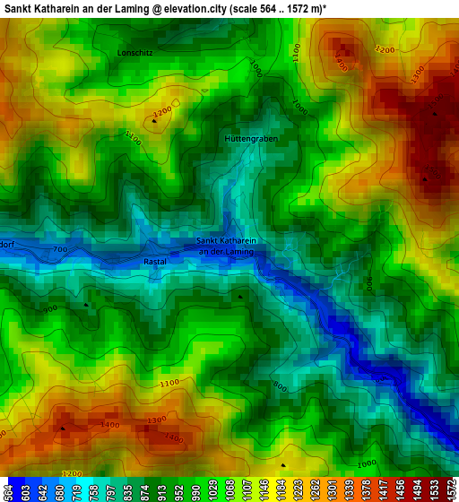 Sankt Katharein an der Laming elevation map