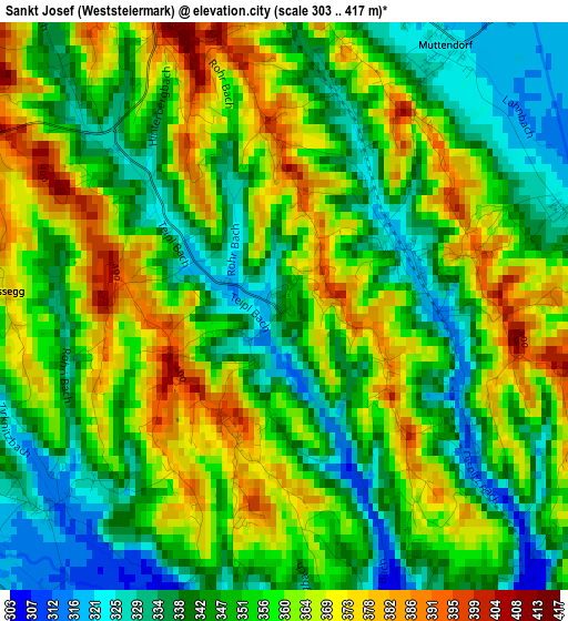 Sankt Josef (Weststeiermark) elevation map