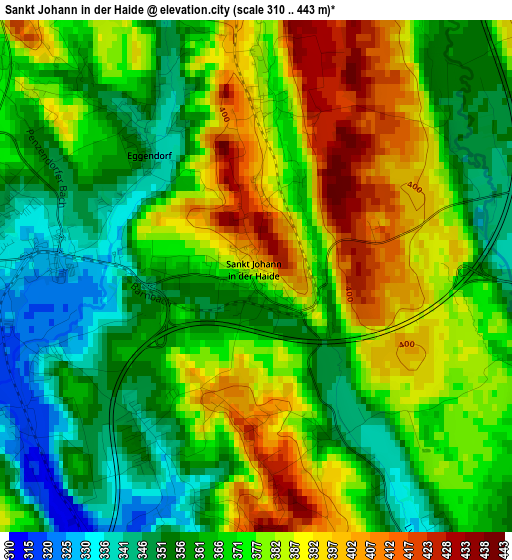 Sankt Johann in der Haide elevation map